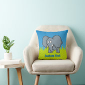Grijze cartoon van olifant gooit pijp kussen (Stoel)