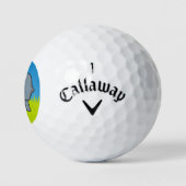 Grijze cartoon van olifanten golfballen (Logo)