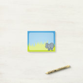 Grijze cartoon van olifanten post-it® notes (Op bureau)