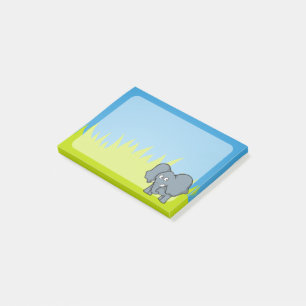 Grijze cartoon van olifanten post-it® notes