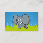 Grijze cartoon van olifanten visitekaartje (Achterkant)
