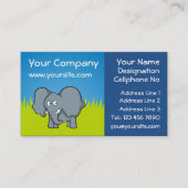 Grijze cartoon van olifanten visitekaartje (Voorkant)