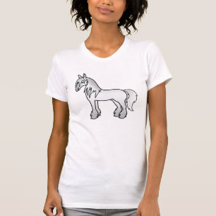 Grijze Cartoon Zigeunervanner Shire Clydesdale Paa T-shirt