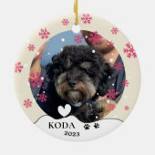 Grijze Cavoodle Hond Gepersonaliseerde Hand Tekeni Keramisch Ornament (Achterkant)