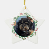 Grijze Cavoodle Hond Gepersonaliseerde Hand Tekeni Keramisch Ornament (Achterkant)