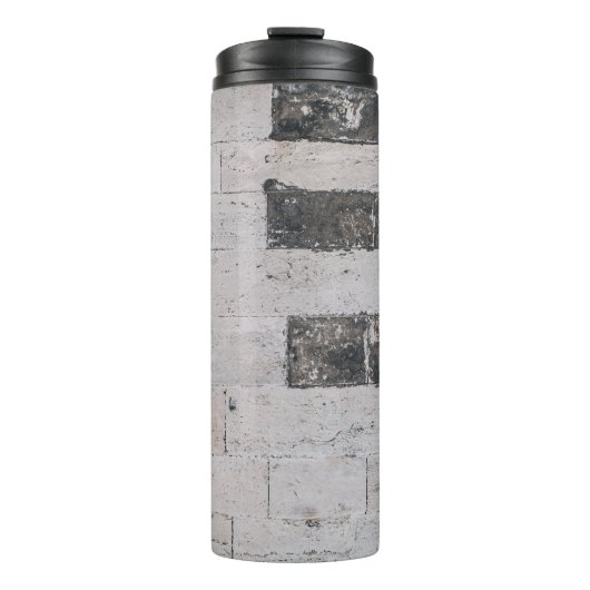 Grijze cementwand thermosbeker (Voorkant)