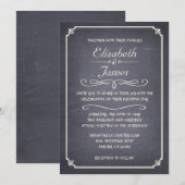 Grijze Chalkboard Wedding-uitnodigingen Kaart (Voorkant / Achterkant)