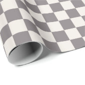 Grijze Checker Gift Wrapping Paper Designer Luxe Cadeaupapier (Rol Hoek)