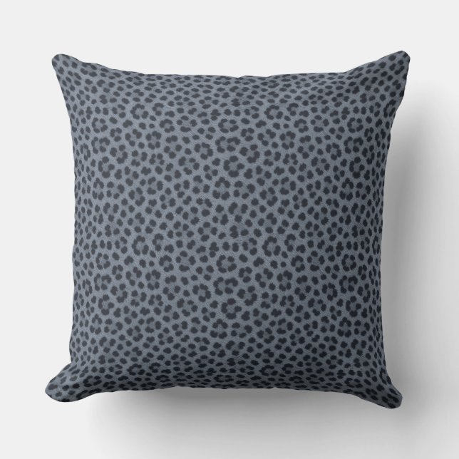Grijze cheetahprint kussensloop kussen (Voorkant)