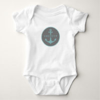 Grijze Chevron + Blauwe Anker Romper