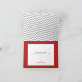 Grijze Chevron en rode foto Dank u kaarten (Binnen)