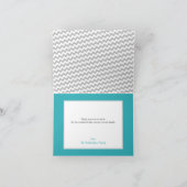 Grijze Chevron en Turquoise Foto Bedankt Kaarten (Binnen)