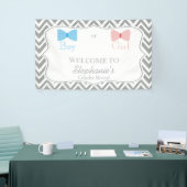 Grijze Chevron Geslacht Bang en Bow Stropdas Spandoek (Beurs)