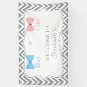 Grijze Chevron Geslacht Bang en Bow Stropdas Spandoek (Verticaal)