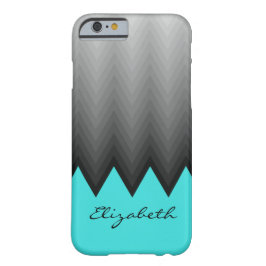 Grijze chevron ombre patroon turquoise Aangepaste  iPhone 16 Hoesje