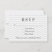 Grijze chevron patroon RSVP bruiloft antwoord kaar (Voorkant)