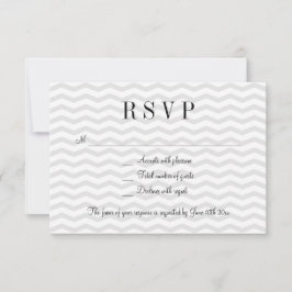 Grijze chevron patroon RSVP bruiloft antwoord kaar
