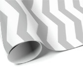 Grijze chevron-patroon zzag-band kerstmis cadeaupapier (Rol Hoek)