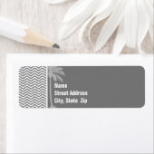 Grijze Chevron strepen; Tropische palmboom Etiket (Insitu)