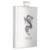 Grijze Chinese Dragon aangepaste kolf Heupfles (Rechts)