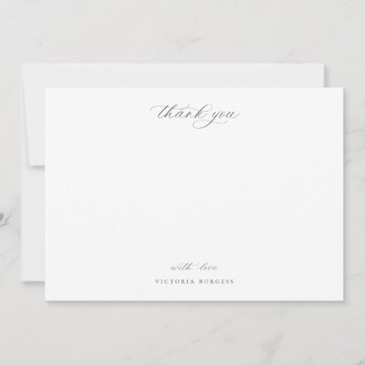  grijze Chinoiserie Floral bedankt Notitiekaartje (Voorkant)