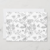  grijze Chinoiserie Floral bedankt Notitiekaartje (Achterkant)