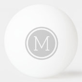 Grijze cirkel Monogram Gepersonaliseerd Pingpongbal (Voorkant)