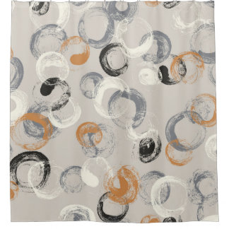 Grijze cirkels: eenvoudig naadloos patroon douchegordijn
