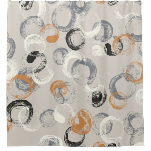 Grijze cirkels: eenvoudig naadloos patroon douchegordijn (Voorkant)