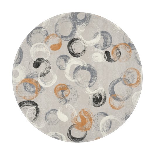 Grijze cirkels: eenvoudig naadloos patroon snijplank (Voorkant)