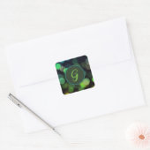 Grijze cirkels en monogram vierkante sticker (Envelop)