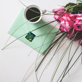 Grijze cirkels en monogram vierkante sticker