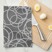 Grijze cirkels keukenhanddoek (Quarter Fold)