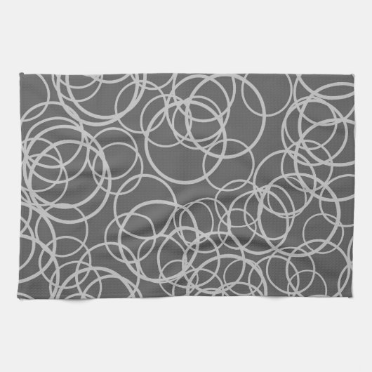 Grijze cirkels keukenhanddoek (Horizontaal)