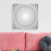 Grijze cirkels patroon canvas afdruk (Insitu (Woonkamer))
