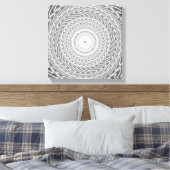 Grijze cirkels patroon canvas afdruk (Insitu (Slaapkamer))