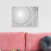 Grijze cirkels patroon canvas afdruk (Insitu (Woonkamer))