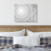 Grijze cirkels patroon canvas afdruk (Insitu (Slaapkamer))