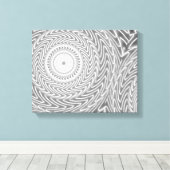 Grijze cirkels patroon canvas afdruk (Insitu (Houten vloer))