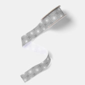 Grijze cirkels patroon grosgrain lint (Achterkant)