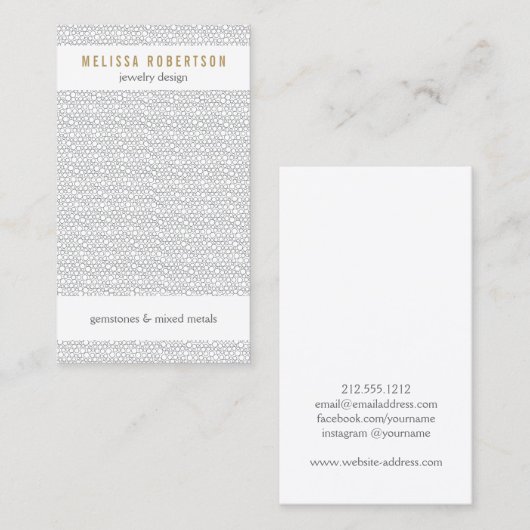 Grijze cirkels patroon voor sieraden ontwerp visitekaartje (Voorkant / Achterkant)