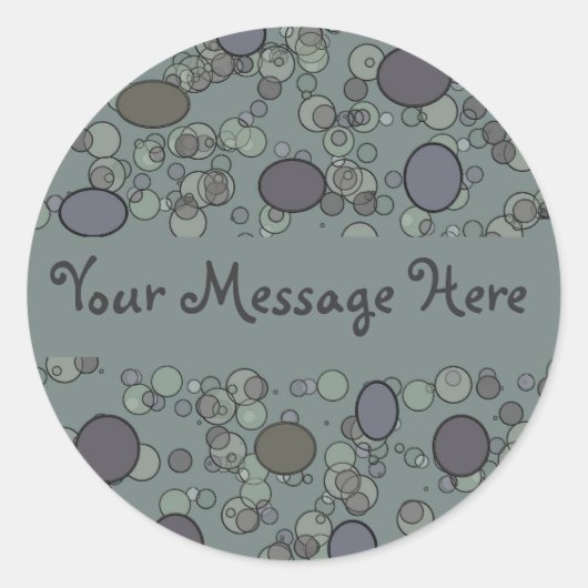 Grijze cirkels ronde sticker (Voorkant)
