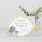 Grijze citroenneutraal baby shower kaart (Staand voorkant)