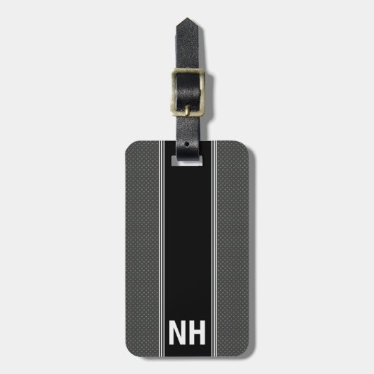 Grijze Classy Personalized Monogrammed Bagagelabel (Voorkant verticaal)