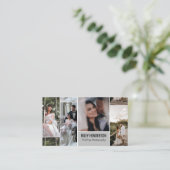 Grijze Collage QR Code Professionele Fotografie Visitekaartje (Staand voorkant)