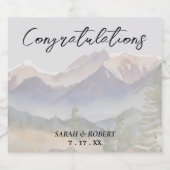 Grijze Colorado berghuwelijk Sparkling Wijnetiket (Enkel label)