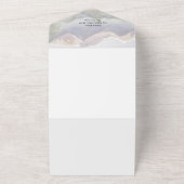 Grijze Colorado Mountain Bestemming Bruiloft All In One Uitnodiging (Buitenkant)