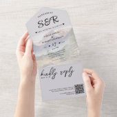 Grijze Colorado Mountain Bestemming Bruiloft All In One Uitnodiging (Afscheurbaar)