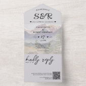 Grijze Colorado Mountain Bestemming Bruiloft All In One Uitnodiging (Binnen)