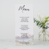Grijze Colorado Rocky Mountain bruiloft receptie Menu (Staand voorkant)